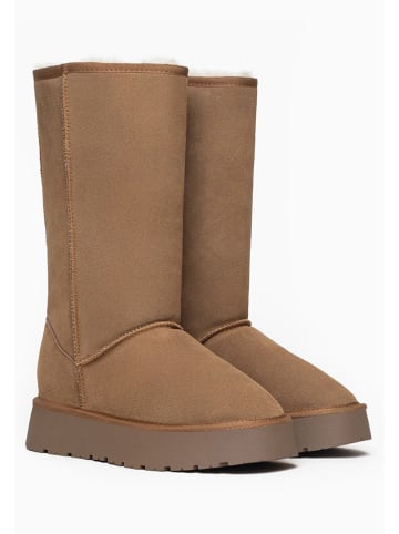 Gooce Leder-Winterstiefel "Elidir" in Hellbraun