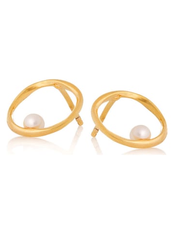 Ania Kruk Pozłacane kolczyki-wkrętki z perłami