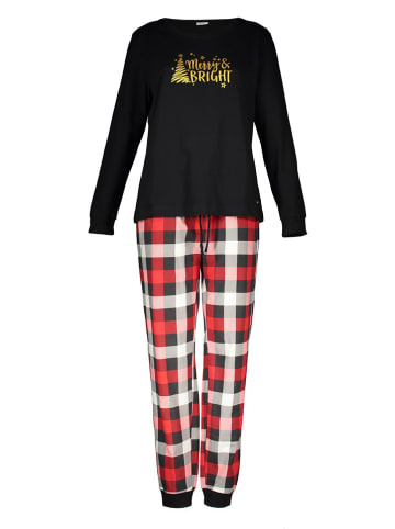 LASCANA Pyjama zwart/rood