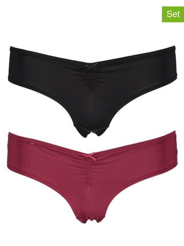 LASCANA 2er-Set: Strings in Rot/ Schwarz