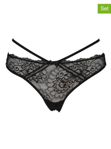 LASCANA 2-delige set: strings zwart