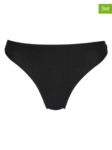 PETITE FLEUR Stringi (10 par) w kolorze czarnym