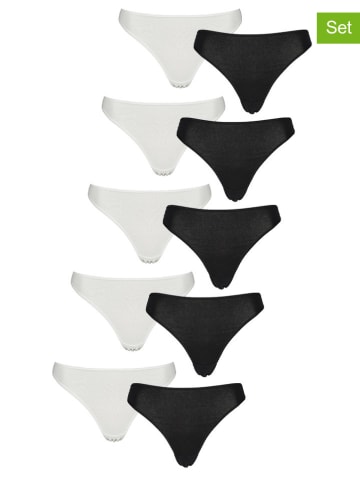 PETITE FLEUR 10er-Set: Strings in Weiß/ Schwarz