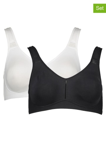 PETITE FLEUR 2er-Set: Soft-BHs in Weiß/ Schwarz