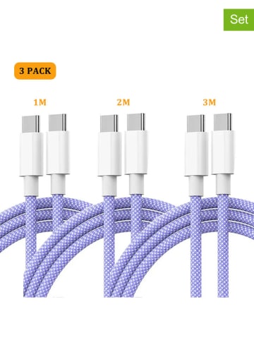 SmartCase 3er-Set: Schnell-Ladekabel in Lila
