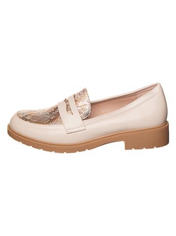 Sixth Sens Mokassins in Creme/ Gold