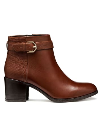 Geox Skórzane botki "New Asheel" w kolorze jasnobrązowym