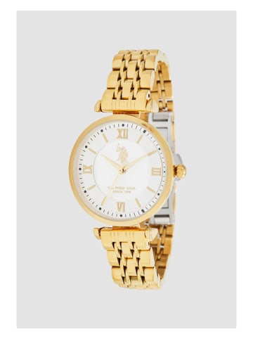 U.S. Polo Assn. Quarzuhr in Gold/ Weiß