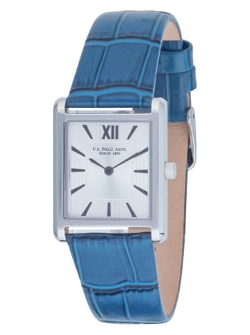 U.S. Polo Assn. Quarzuhr in Silber/ Blau/ Weiß
