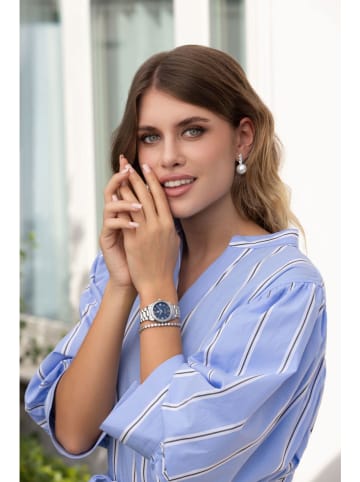 U.S. Polo Assn. Kwartshorloge zilverkleurig/blauw