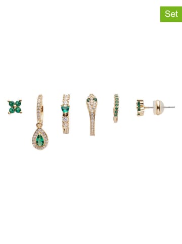 U.S. Polo Assn. Kolczyki-kreole (6 szt.) z kryształami