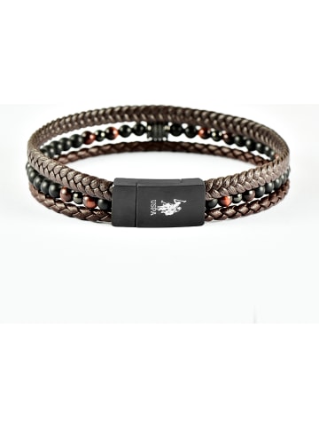 U.S. Polo Assn. Leder-Armband in Dunkelbraun