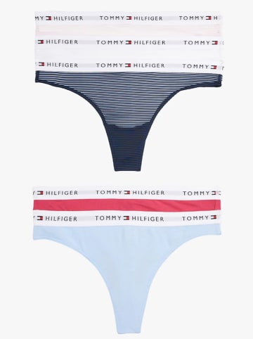 Tommy Hilfiger 5-delige set: strings rood/lichtblauw/donkerblauw