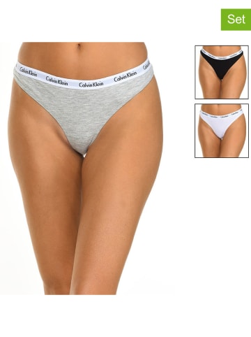 Calvin Klein 3-delige set: strings zwart/wit/grijs