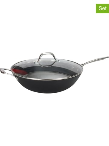 Laguiole 2tlg. Set: Wokpfanne in Schwarz - Ø 32 cm