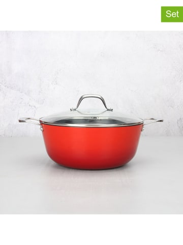 Laguiole 2-delige set: pan met deksel "AirIron'' rood - 4 l