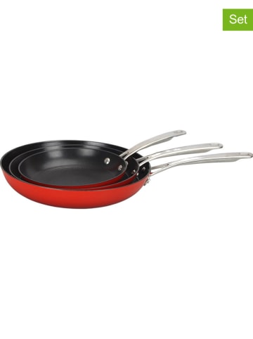 Laguiole 3-delige set: braadpannen "Airlron" rood