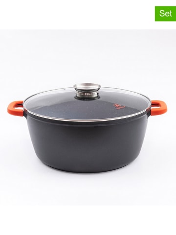 Laguiole 2-delige set: pan met deksel "Greblon" grijs - 19,6 l