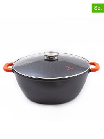 Laguiole 2-delige set: pan met deksel "Greblon" grijs - 23,5 l