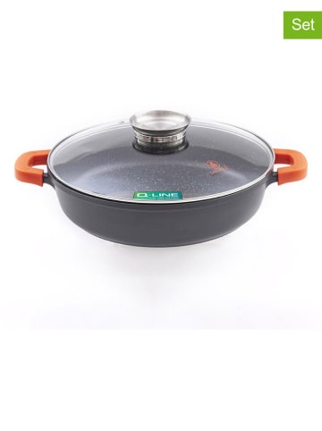 Laguiole 2-delige set: serveerpan met deksel "Greblon" grijs - Ø 28 cm