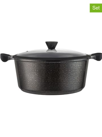 Laguiole 2tlg. Set: Kochtopf ''Cappuccino'' in Dunkelgrau - 6,7 l