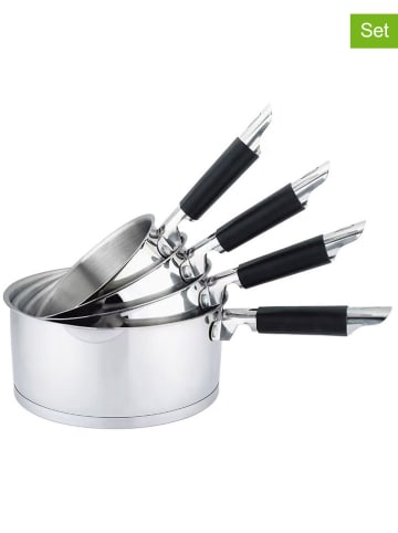 Laguiole 4-delige set: roestvrijstalen steelpannen