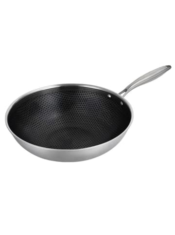 Laguiole Wok "Black Steel" zilverkleurig - Ø 32 cm
