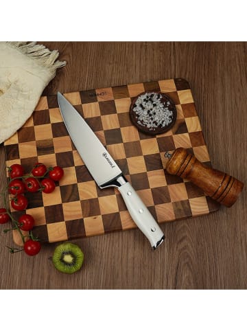 Laguiole Koksmes "Élégance" wit - (H)34 cm