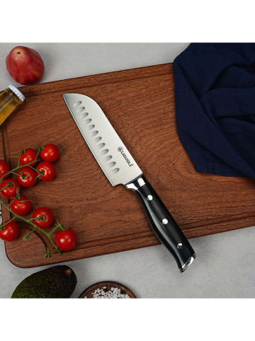 Laguiole Nóż Santoku "Essentials" w kolorze czarnym - wys. 26 cm