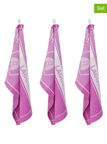 Laguiole 3-delige set: theedoeken "Collection Miel" paars - (L)70 x (B)50 cm