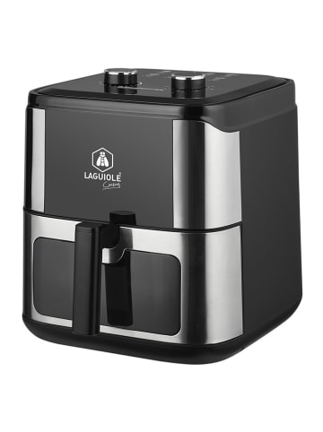 Laguiole Fritteuse in Schwarz/ Silber - 8 l