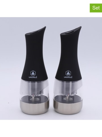 Laguiole 2-delige set: elektrische zout- & pepermolen zwart - (H)23 cm