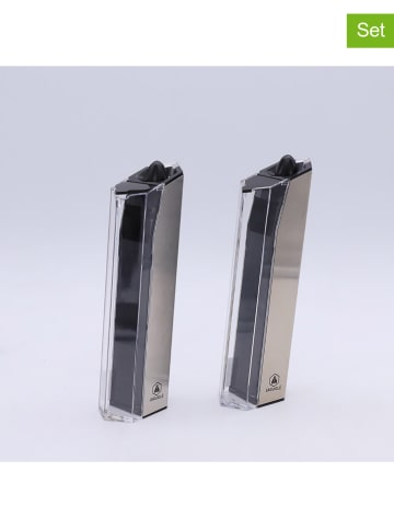 Laguiole 2tlg. Set: Elektrische Salz- & Pfeffermühle in Silber - (H)23 cm