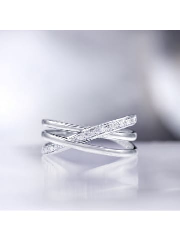 CARATELLI Weißgold-Ring "Intertwined love" mit Diamanten