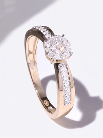 CARATELLI Gouden ring "Romantic" met diamanten