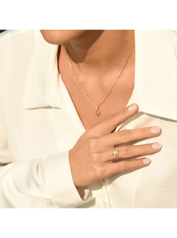 CARATELLI Gouden parelring "Fenoa" met diamanten