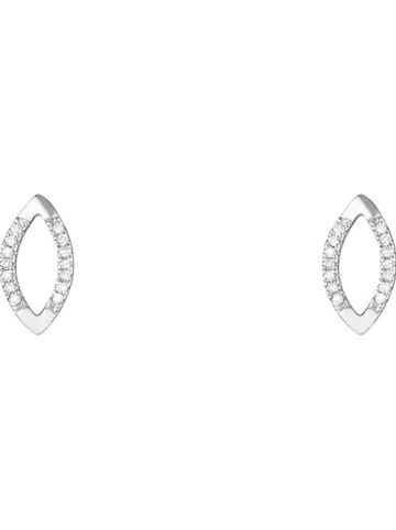 CARATELLI Witgouden oorstekers "Ovalis" met diamanten