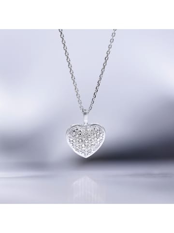 CARATELLI Witgouden hanger "Coeur" met diamanten