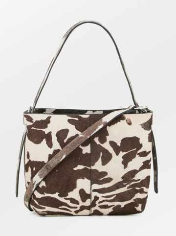 Becksöndergaard Leder-Henkeltasche "Fraya" in Creme/ Braun - (B)24 x (H)22 cm