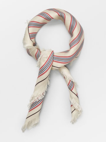 Becksöndergaard Jedwabna chusta "Tilly" w kolorze kremowo-niebiesko-czerwonym - 65 x 65 cm