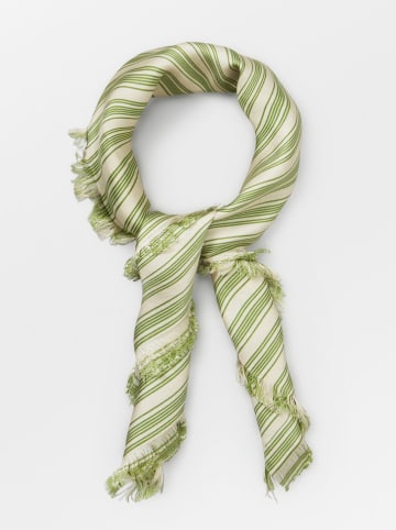 Becksöndergaard Zijden sjaal "Dodera" crème/groen - (L)65 x (B)65 cm
