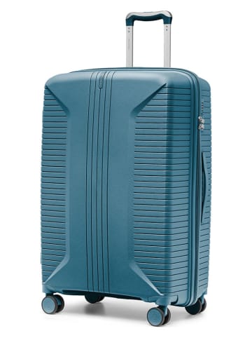 Puccini Hardcase-Trolley "Berlin" in Blau - (B)48 x (H)74 x (T)34 cm