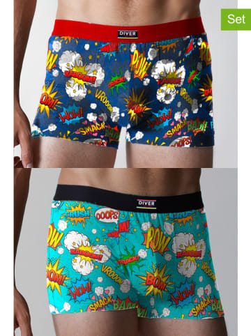 admas 2-delige set: boxershorts blauw/turquoise