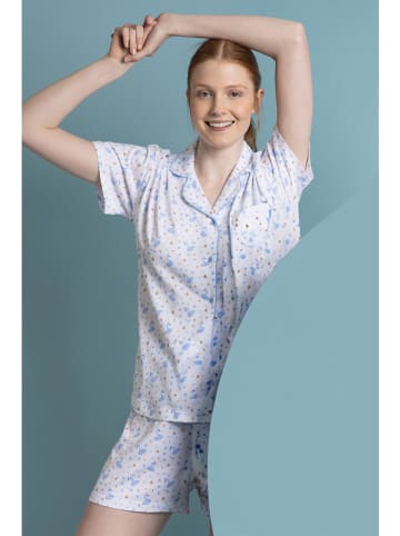 admas Piżama w kolorze biało-błękitnym