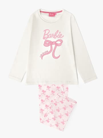 Barbie Pyjama "Barbie" wit/lichtroze