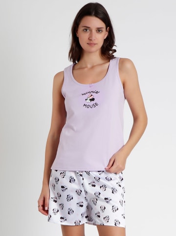 admas Pyjama in Lila/ Weiß