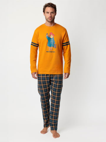 Paddington Pyjama "Peanuts" oranje/donkerblauw