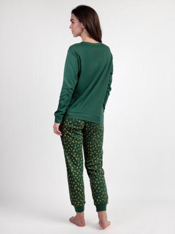 Peanuts Piżama "Peanuts" w kolorze ciemnozielonym