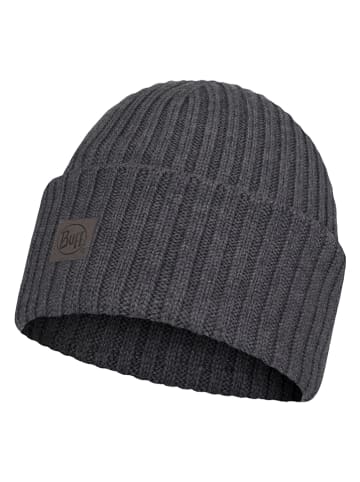 Buff Merinowollen muts antraciet
