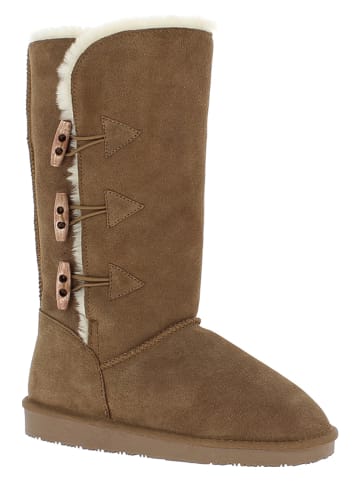 Gooce Leder-Winterstiefel "Cornice" in Hellbraun